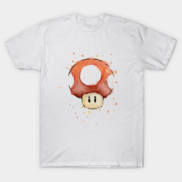 630x630 Red Mario Mushroom Watercolor - Mushroom Watercolor