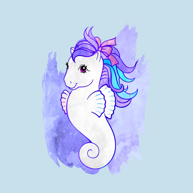 630x630 Retro G1 My Little Pony Watercolor Sea Pony - My Little Pony Watercolor