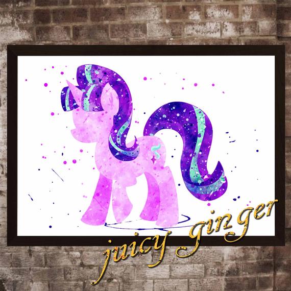 570x570 Starlight Glimmer Poster My Little Pony Watercolor Home Etsy - My Little Pony Watercolor