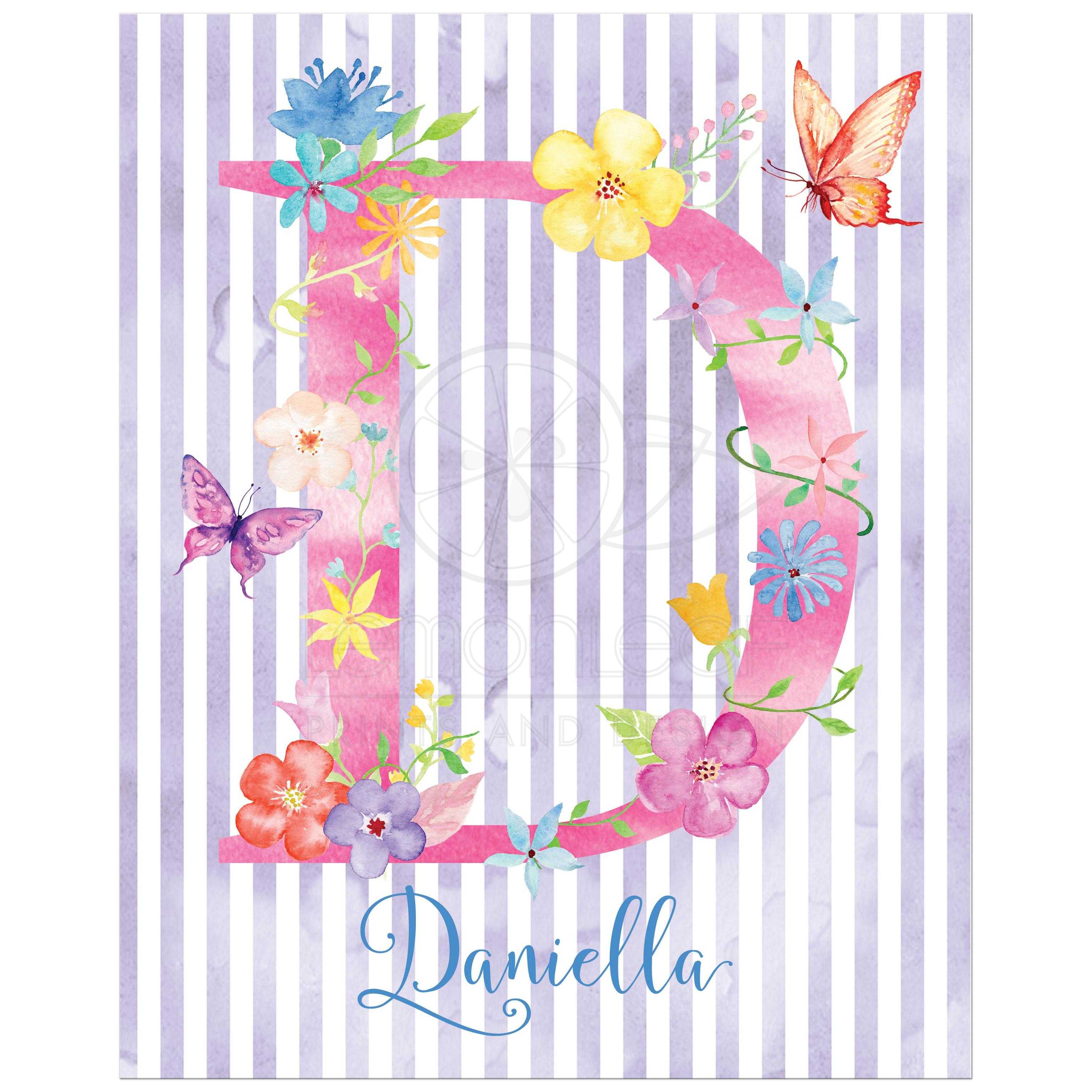3075x3075 Customizable 8x10 Art Print 4 Personalized Watercolor Florals - Name Watercolor