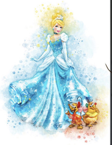 465x600 Cinderella Watercolor Tee - Name Watercolor