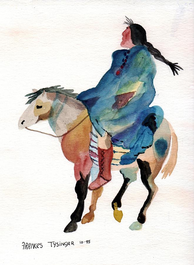 660x900 Native American On Painted Horse Painting By Beulah Tysinger - Native American Watercolor