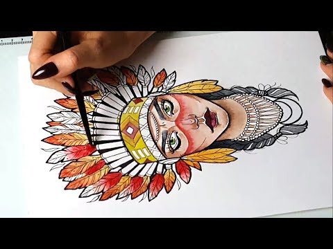 480x360 Watercolor Process - Native American Watercolor