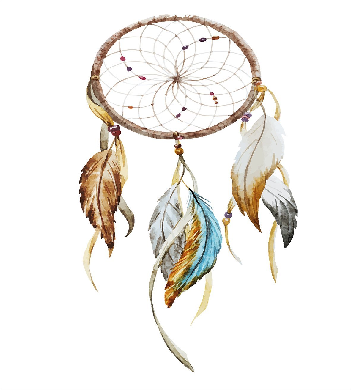 1181x1312 Feather Native American Watercolor Style Ornament Dream Catcher - Native American Watercolor