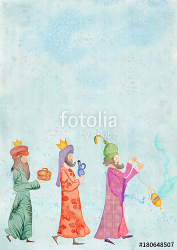 354x500 Christmas Nativity Scene. Watercolor On Canvas. Bacground Stock - Nativity Scene Watercolor