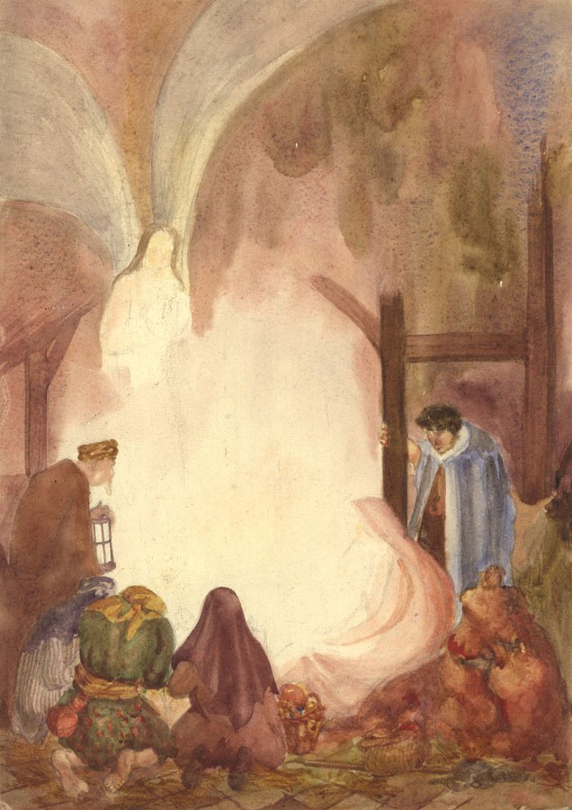 636x900 Hildred Harpin - Nativity Scene Watercolor