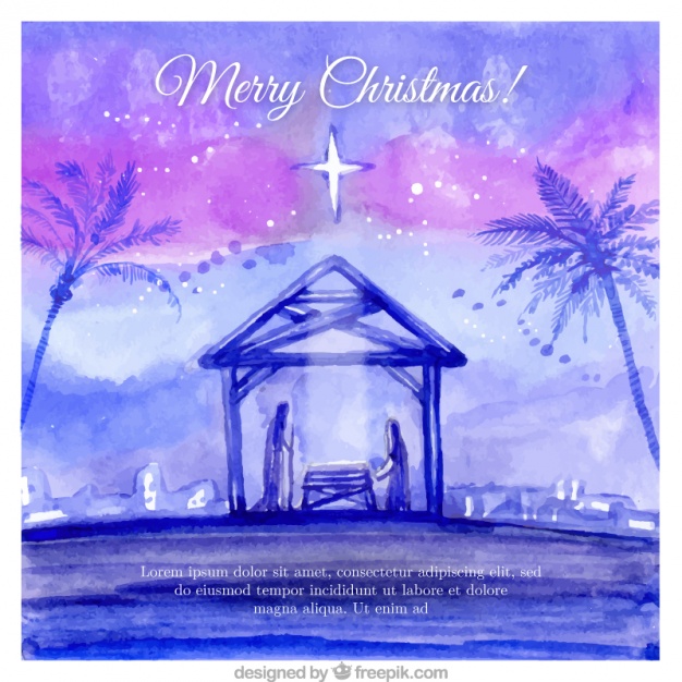 626x626 Watercolor Background Of Nativity Scene Vector Free Download - Nativity Scene Watercolor