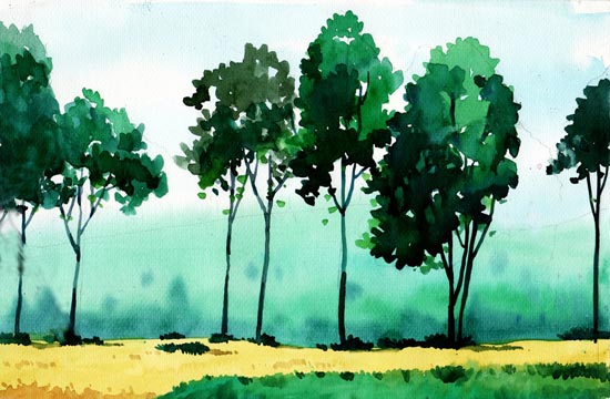 550x360 40 Artistic And Beautiful Watercolor Paintings - Nature Watercolor Painting