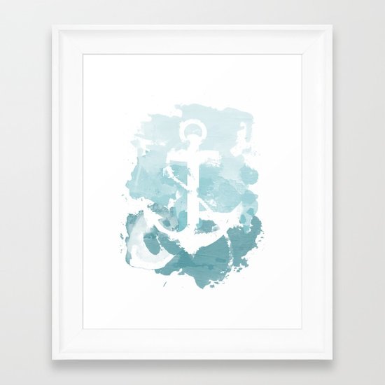 550x550 Nautical Watercolor Framed Art Print By Joeyj Society6 - Nautical Watercolor