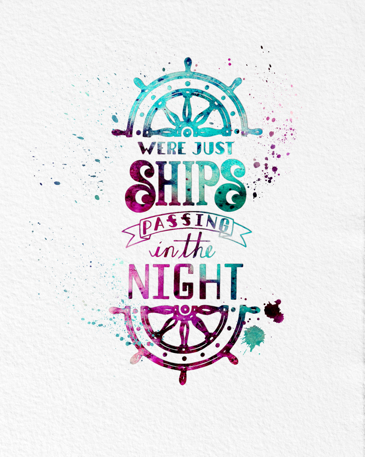 1200x1500 Watercolor Art Print Ship Typorgraphy Gift Modern 8x10 Wall Art - Nautical Watercolor