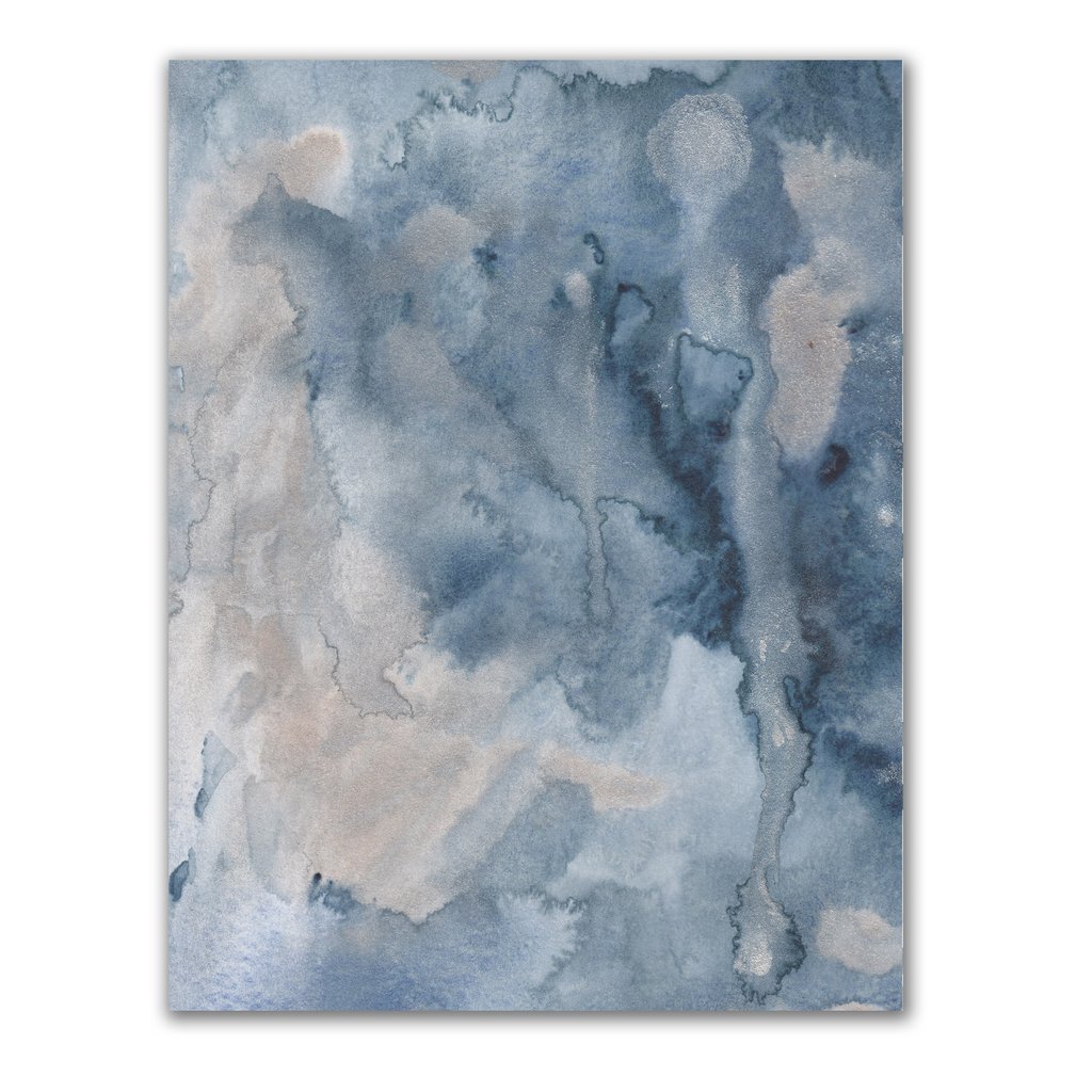 1024x1024 Indigo Navy Blue Watercolor Abstract Art Print Jetty Home - Navy Blue Watercolor