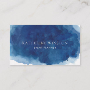 307x307 Navy Blue Watercolor Business Cards Amp Profile Cards Zazzle Ca - Navy Blue Watercolor