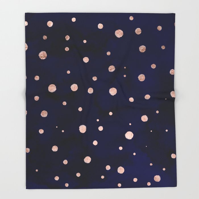 700x700 Navy Blue Watercolor Chic Rose Gold Modern Confetti Polka Dots - Navy Blue Watercolor