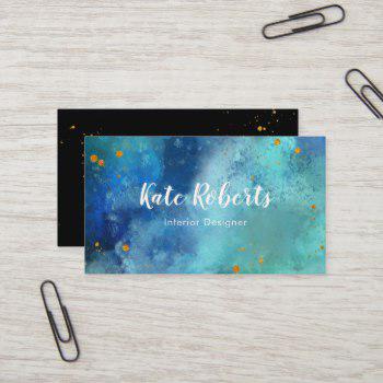 350x350 Navy Blue Watercolor Business Cards Business Cards 100 - Navy Watercolor