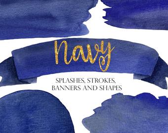 340x270 Navy Watercolor Etsy - Navy Watercolor