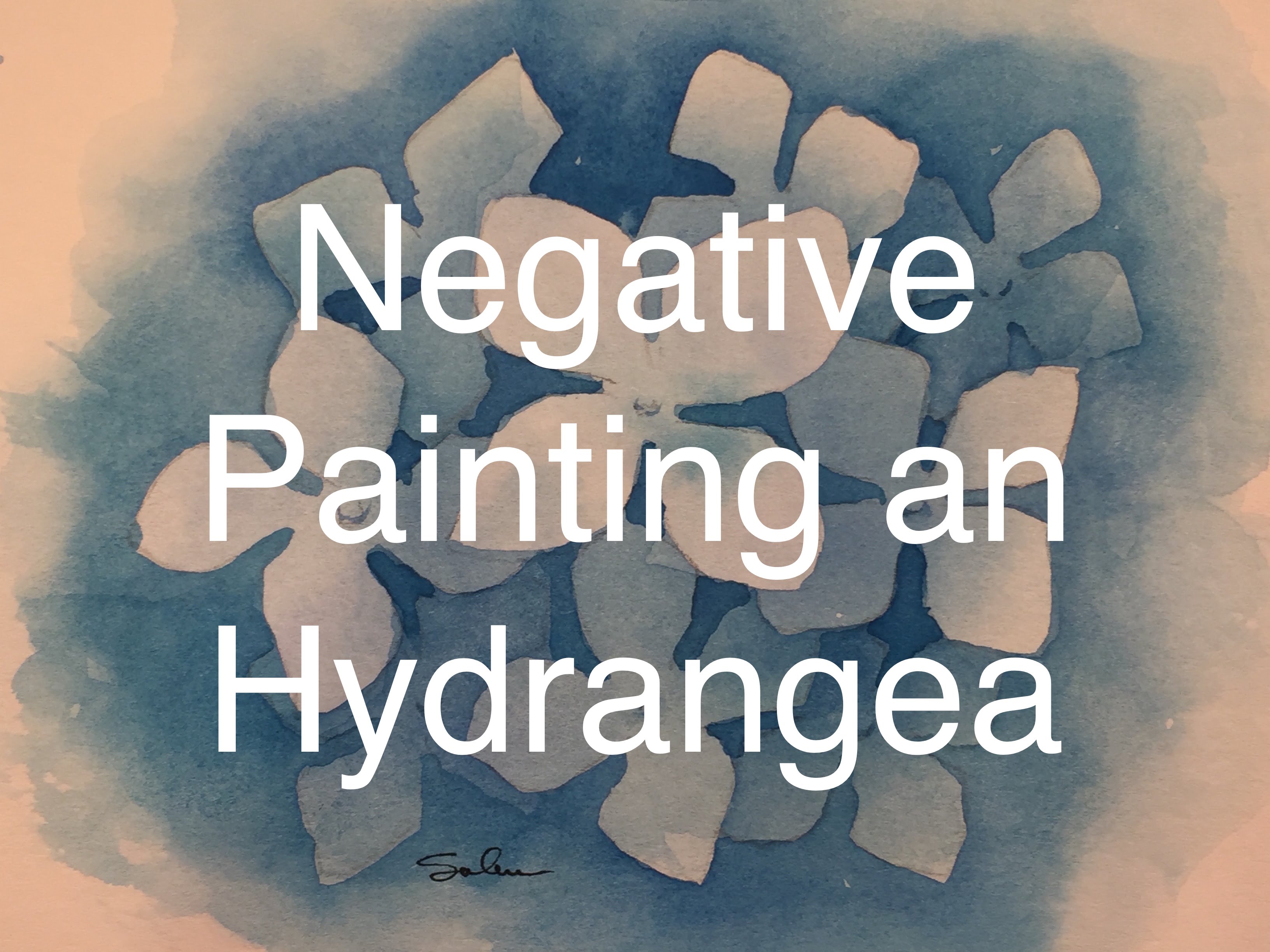 3264x2448 How To Paint In Negative Space In Watercolour Watercolor Hydrangea - Negative Space Watercolor