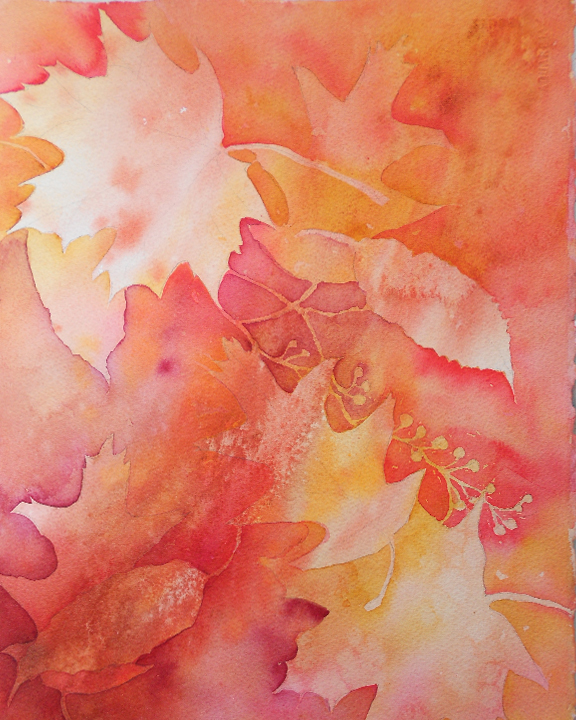 576x720 Layering Leaves By Negative Painting In Watercolor Paint With Me - Negative Space Watercolor