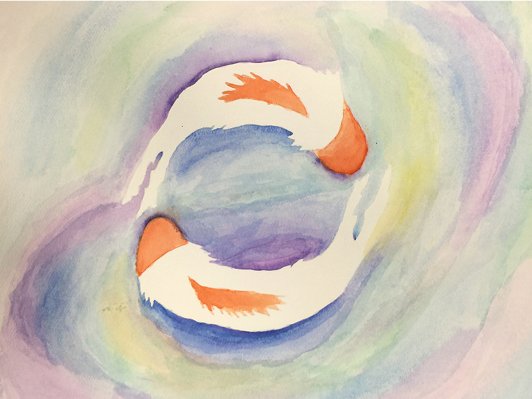 768x576 Negative Space Watercolor Mrs. Cox Class - Negative Space Watercolor