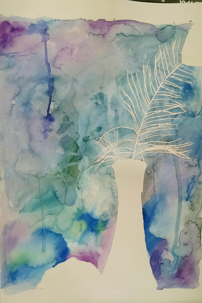 684x1024 Positive And Negative Space Watercolor Puddling Done - Negative Space Watercolor