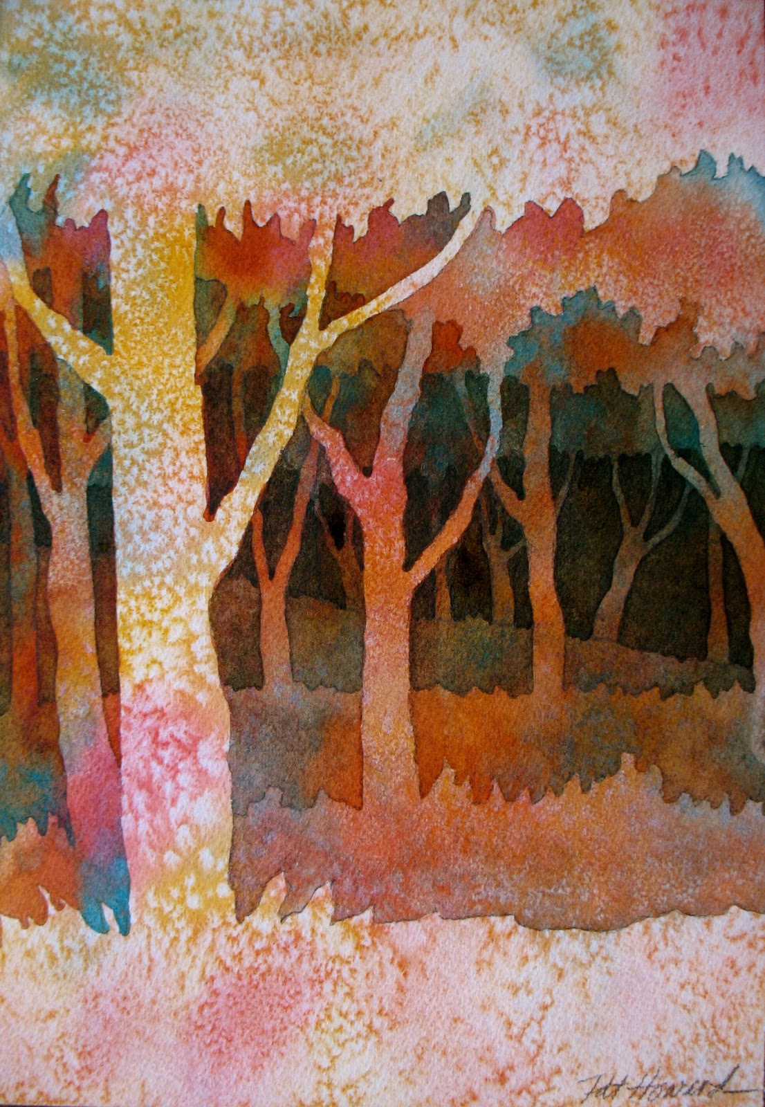 1106x1600 The Painted Prism Watercolor Workshop Negative Painting Trees - Negative Space Watercolor