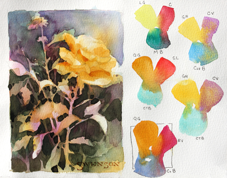 763x600 Brenda Swenson Negative Painting - Negative Space Watercolor