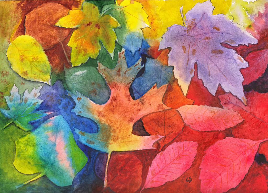 1024x738 Fall Leaves Negative Watercolor I Am An Ardent - Negative Watercolor