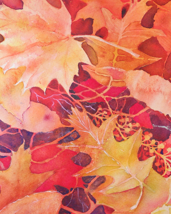 576x720 Layering Leaves By Negative Painting In Watercolor Paint With Me - Negative Watercolor