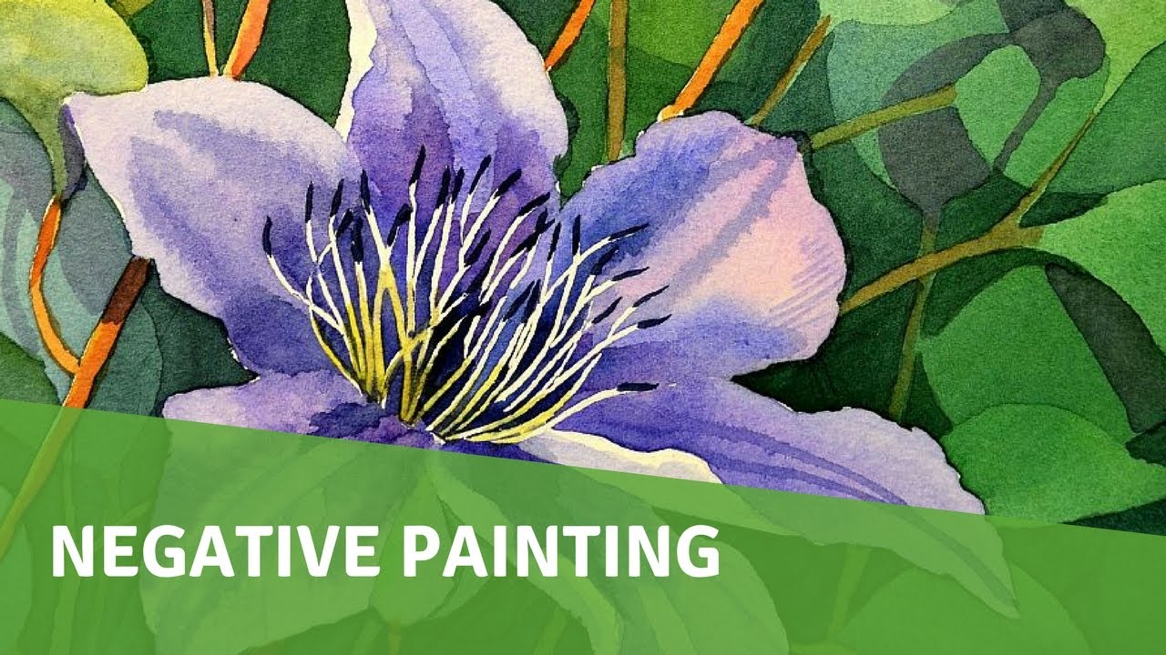 1280x720 Watercolor Painting Tutorial - Negative Watercolor