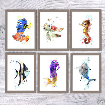 354x354 Finding Dory Lanyard Classic Or With Mini From Thelavenderbowtiqu - Nemo Watercolor