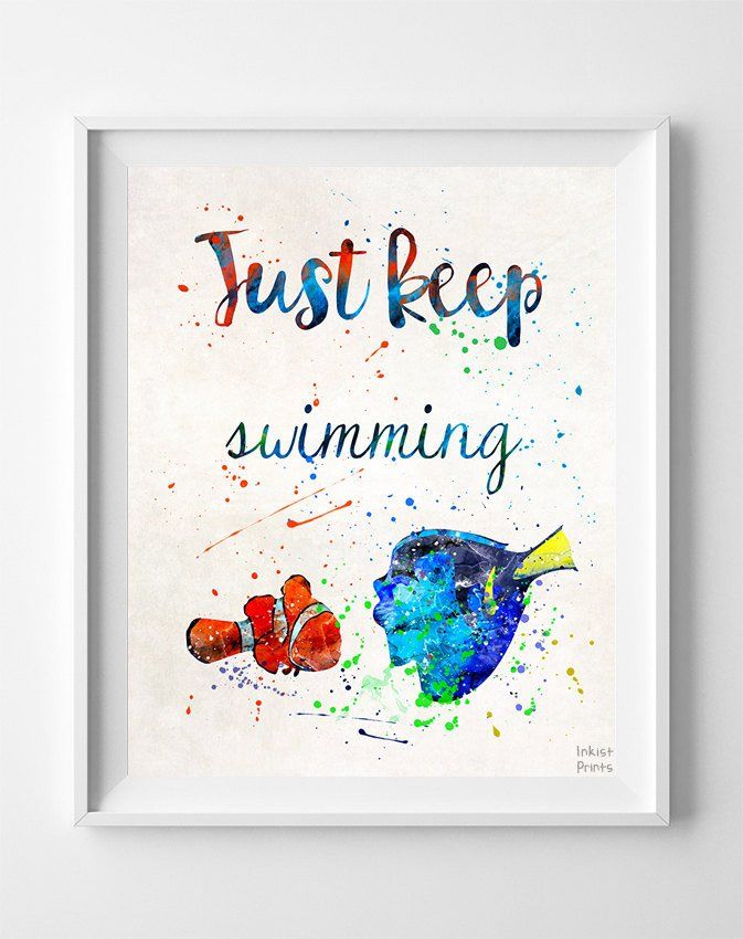 673x850 Finding Nemo Quote Type 2 Print Watercolor Artwork I - Nemo Watercolor