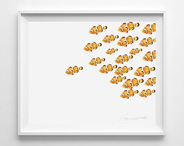 631x500 Nemo Clownfish Watercolor Painting Handmade - Nemo Watercolor