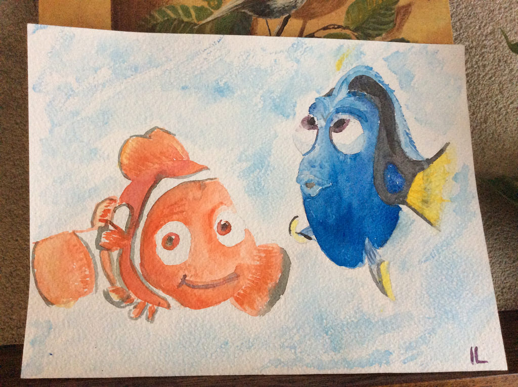 1024x765 Nemo And Dory Nemo And Dory In Acuarell ( Watercolor) 150 - Nemo Watercolor