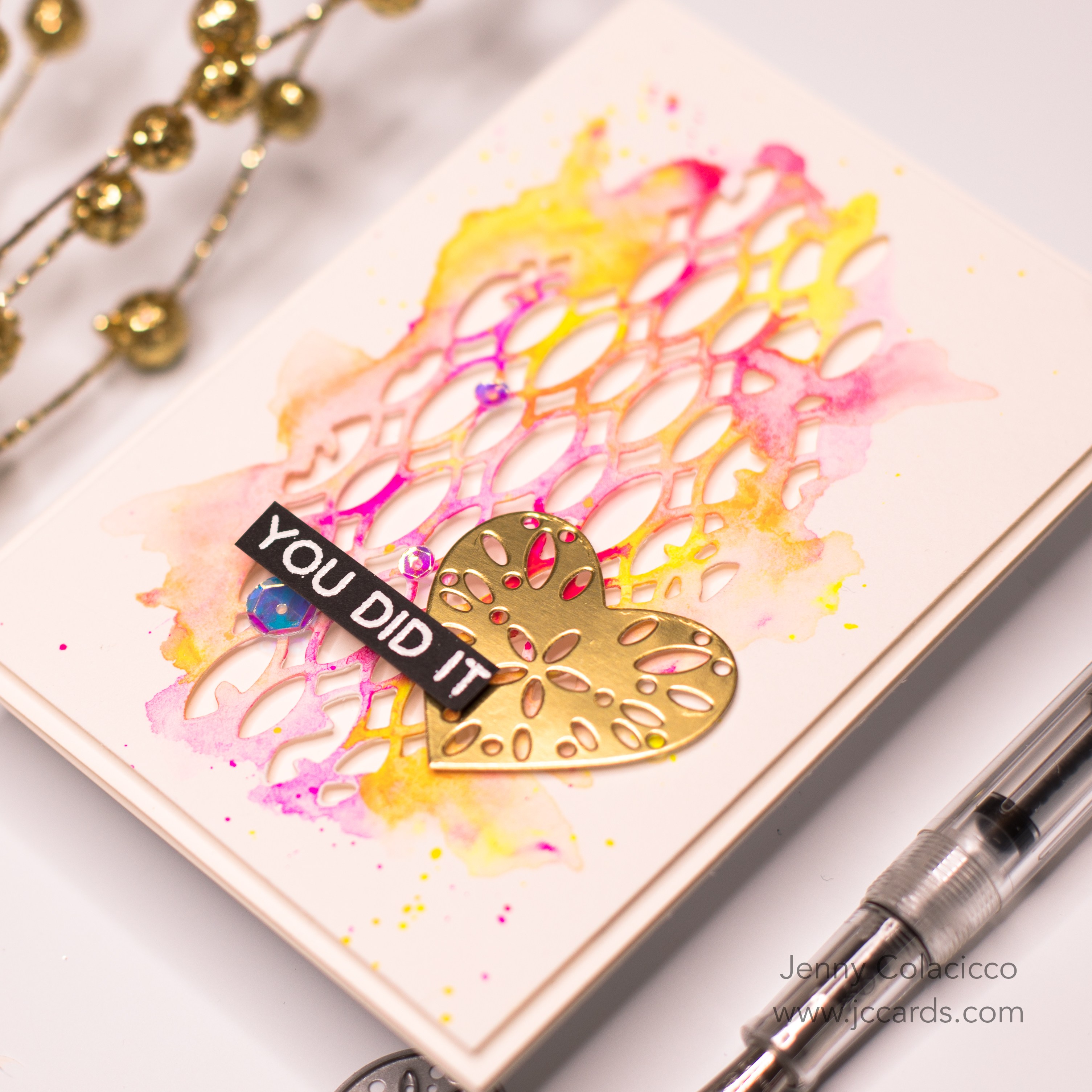 3010x3010 Neon Watercolor Die Cuts With Poppystamps - Neon Watercolor