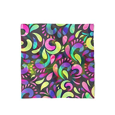 385x385 Neon Watercolor Swirls Satin Style Scarf - Neon Watercolor