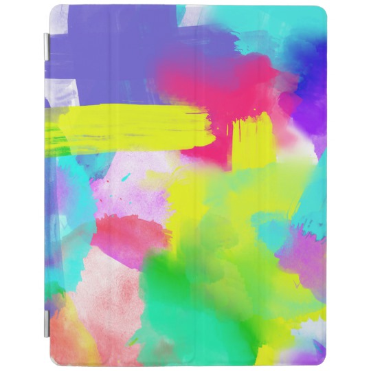 540x540 Abstract Stripes Neon Artistic Watercolor Pattern Ipad Smart Cover - Neon Watercolor