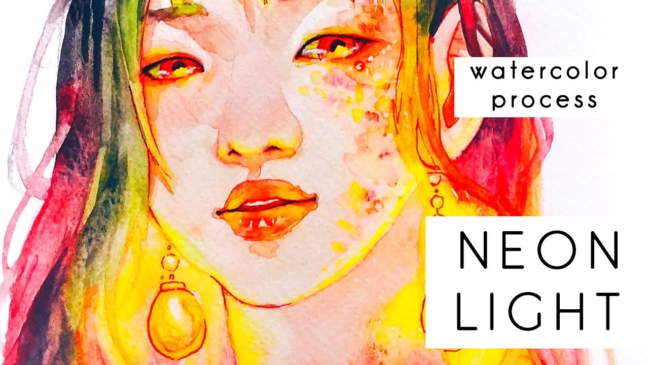 1280x720 Neon Light Watercolor Speedpaint - Neon Watercolor