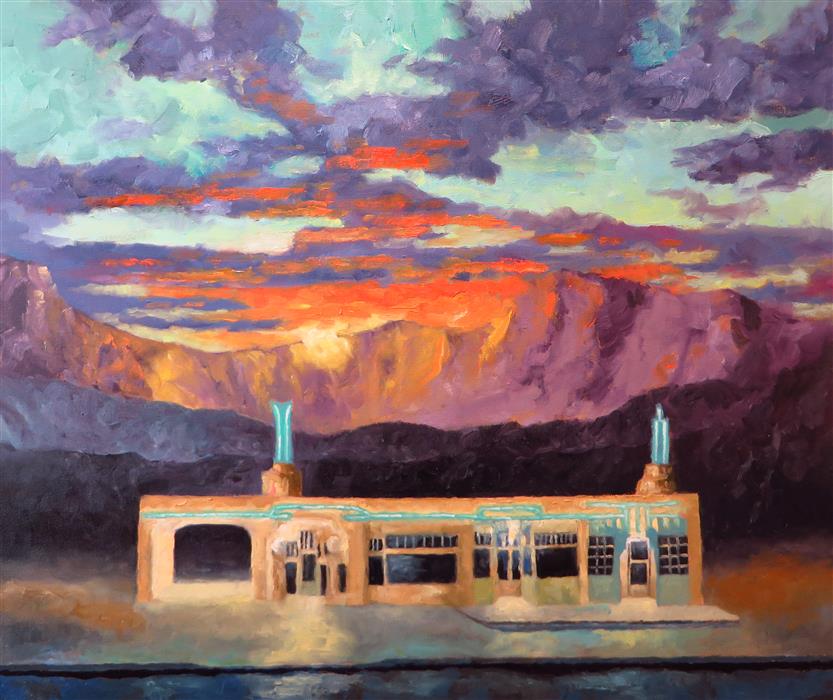 833x700 Road Side Neon By Mitchell Freifeld - Neon Watercolor Paint