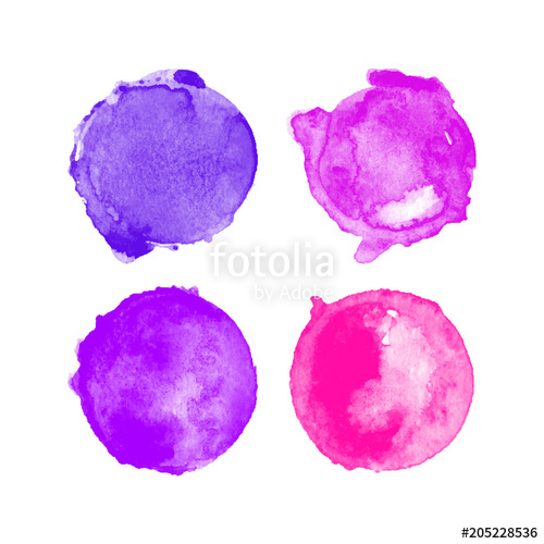 500x500 Set Of Neon Watercolor High Resolution Hand Painted Round Shapes - Neon Watercolor Paint