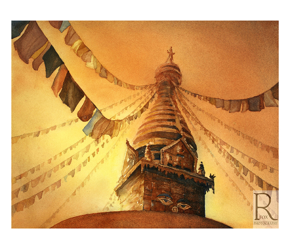 924x792 Watercolor Paintings Of Nepalese Travel Photographs - Nepal Watercolor