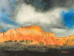 300x227 Original Watercolor Painting X 16 Landscape, Unframed, New - New Mexico Watercolor