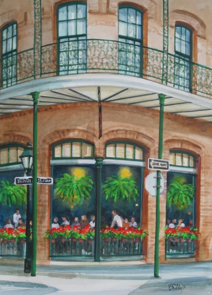 427x593 New Orleans Pierre Antoine Ice Cream Parlor Original Watercolor - New Orleans Watercolor