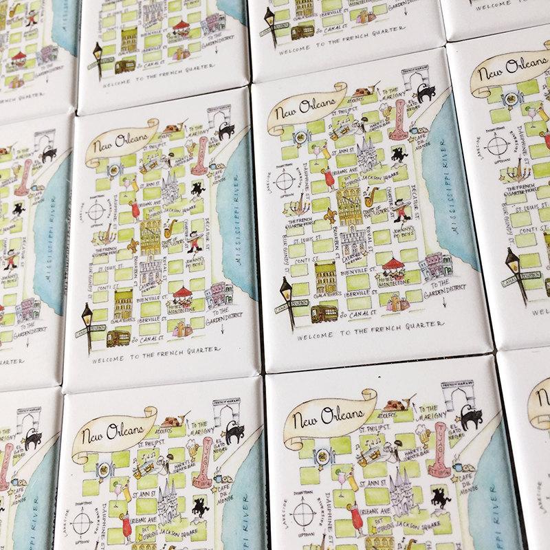 800x800 New Orleans Watercolor Magnet Relish New Orleans - New Orleans Watercolor