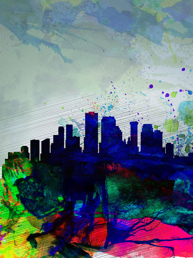675x900 New Orleans Watercolor Skyline Painting By Naxart Studio - New Orleans Watercolor