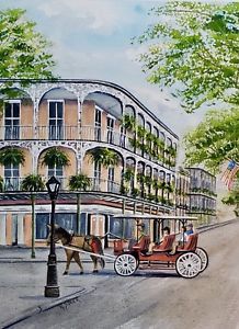 218x300 R. Sheer Original Watercolor Painting, French Quarter New Orleans - New Orleans Watercolor