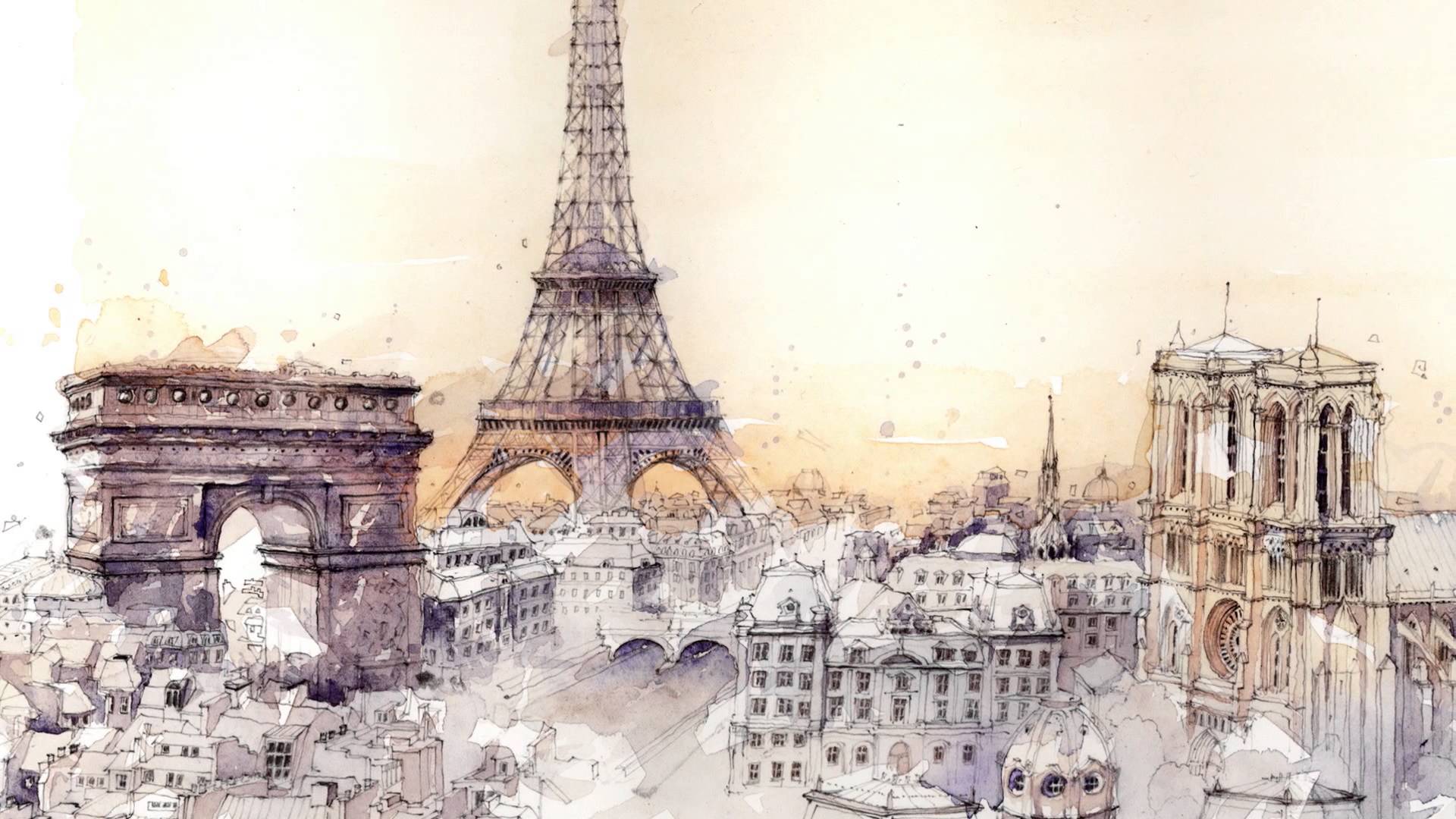 1920x1080 Making Of Paris, London, New York - New Watercolor