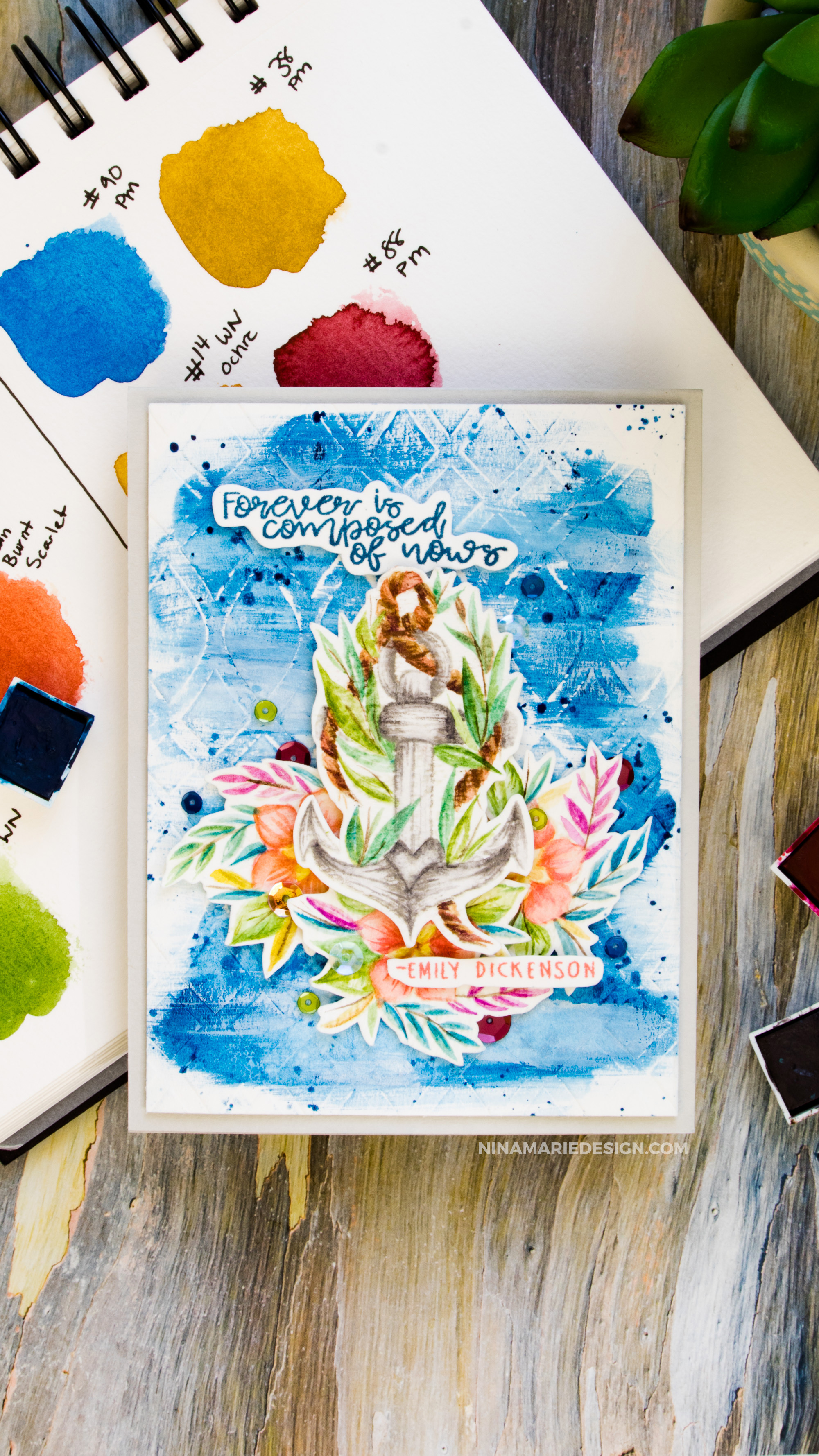 2000x3556 No Line Watercolor + Spellbinders New Inked Messages Nina Marie - New Watercolor