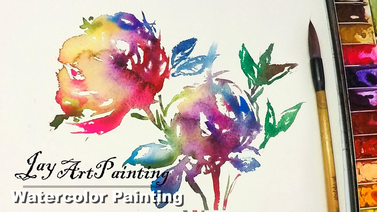 1280x720 Painting Abstract Flowers In Watercolor ( New ) - New Watercolor