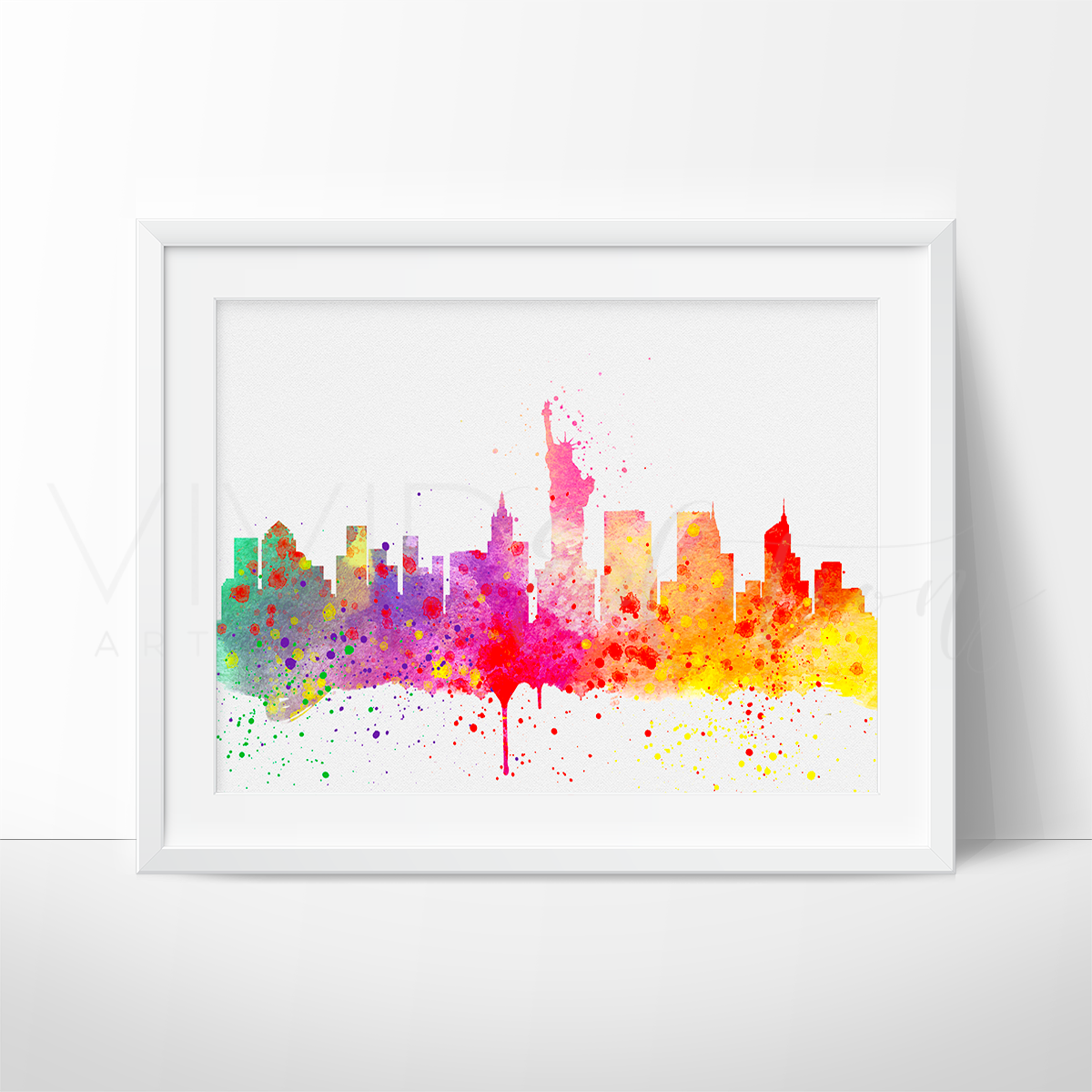 1200x1200 New York City Skyline 2 Watercolor Art Print - New York Skyline Watercolor