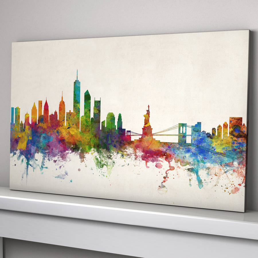 900x900 New York City Skyline By Artpause - New York Skyline Watercolor