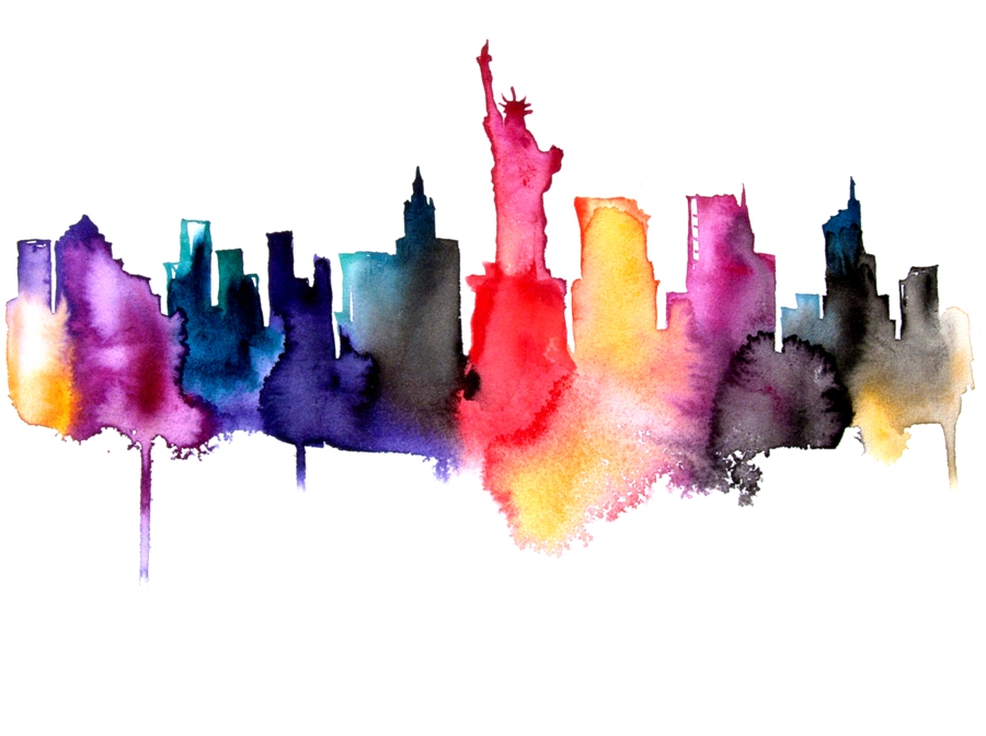 900x672 New York Watercolor Painting - New York Watercolor